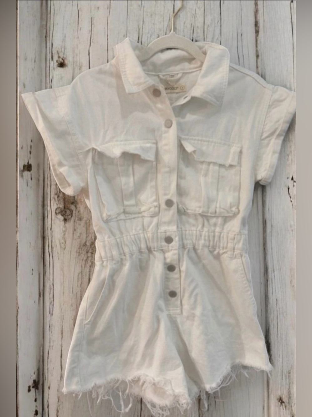 Blank NYC White Utility Short-Sleeve Romper - Picture 2 of 15